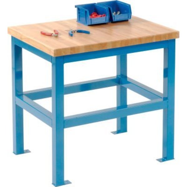 Built Rite Br Built-Rite Standard Shop Stand, Maple Butcher Block Square Edge, 18"W x 24"D x 24"H, Blue SS12A94-BL